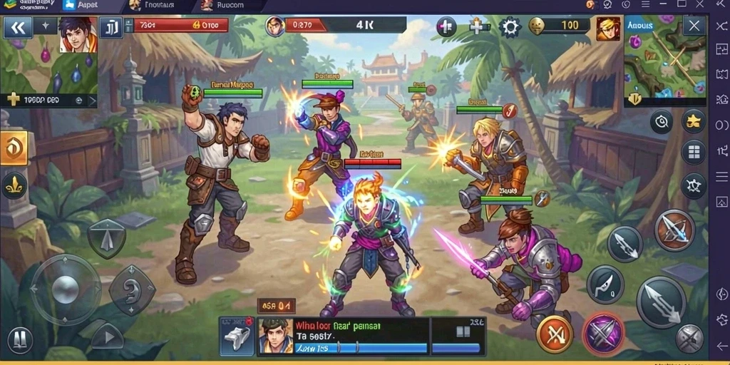 Tangkapan layar menampilkan aksi heroik dalam game.