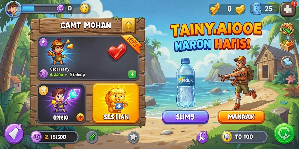 Tangkapan layar memperlihatkan dunia fantasi yang warna-warni.